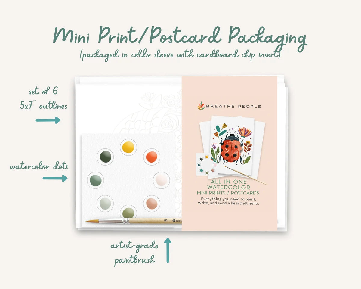Holiday Festivities: All-in-One Watercolor Art Prints + Postcards