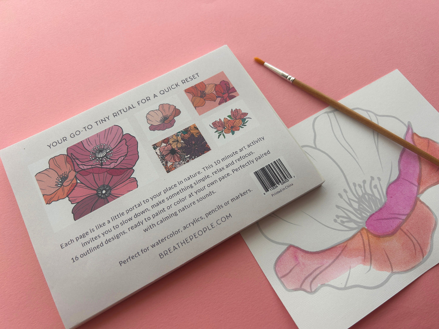 10 Minute Creative Escape Art Book — Vintage Bloom