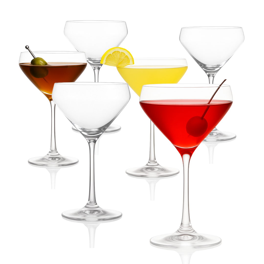 Hand Blown Martini Glass 10oz - (Set of 2, 4, or 6)