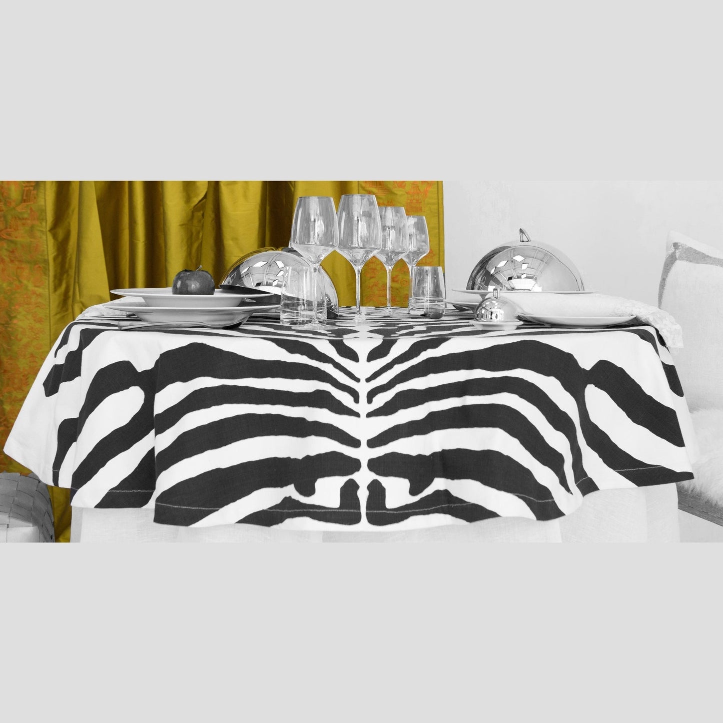 Zebra Cotton Tablecloth