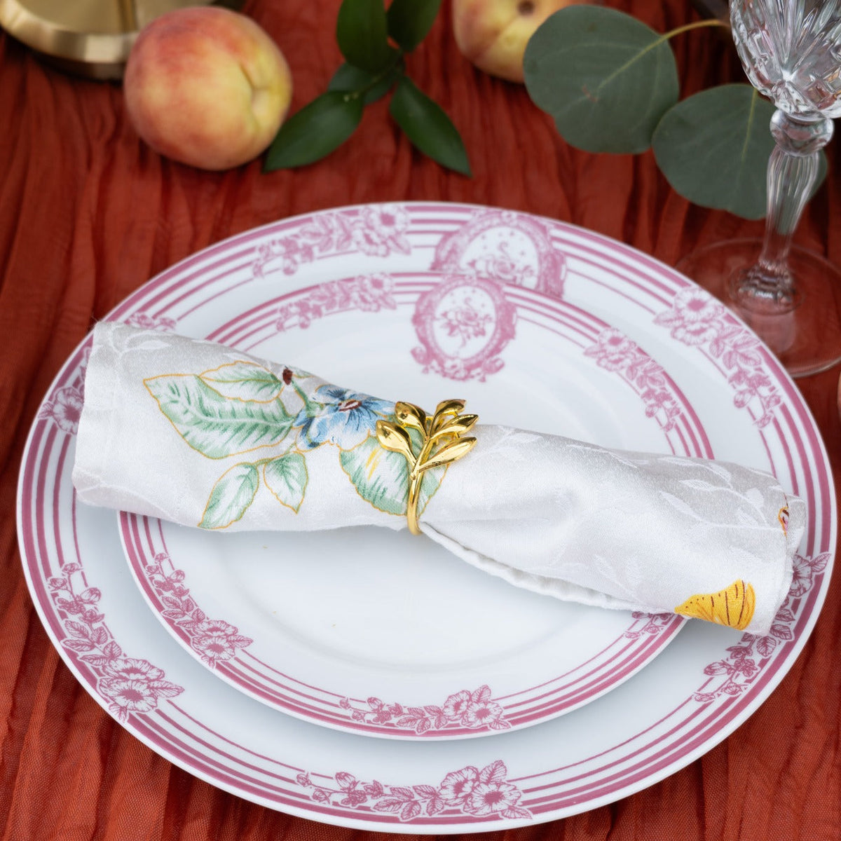Pink Symphony Porcelain Salad Plates, Set of 4