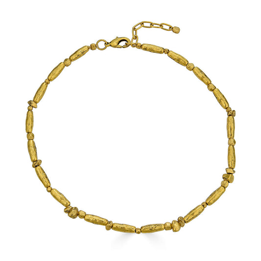 Gold Organic Bead Necklace