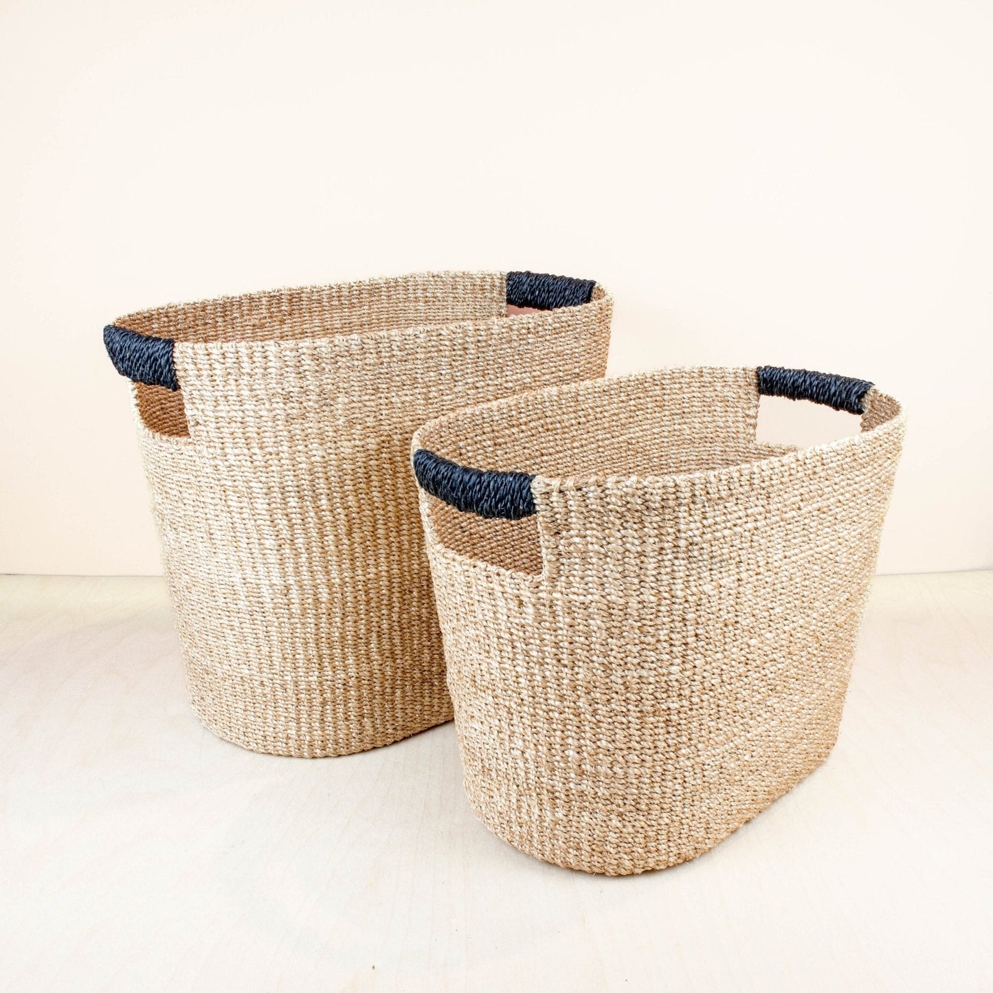 Black Oval Storage Baskets, set of 2 - Modern Baskets | LIKHÂ