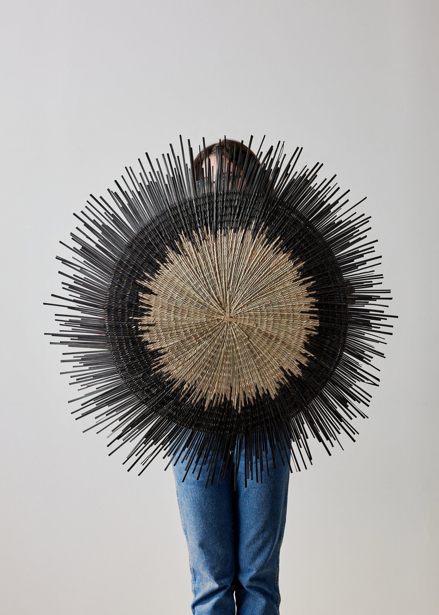 Usiku Black and Natural Woven Wall Art