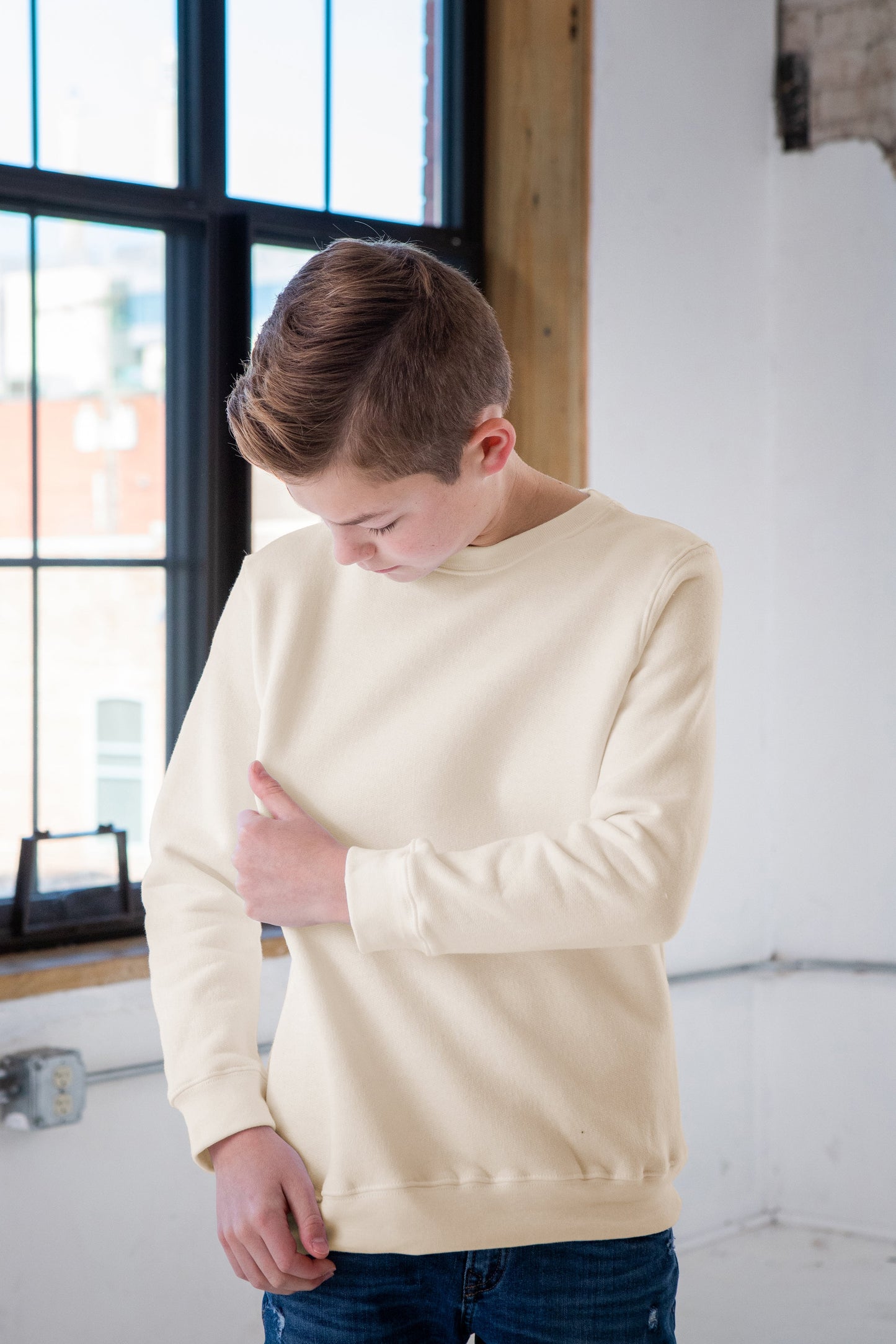 Youth Heathered Fleece Crew