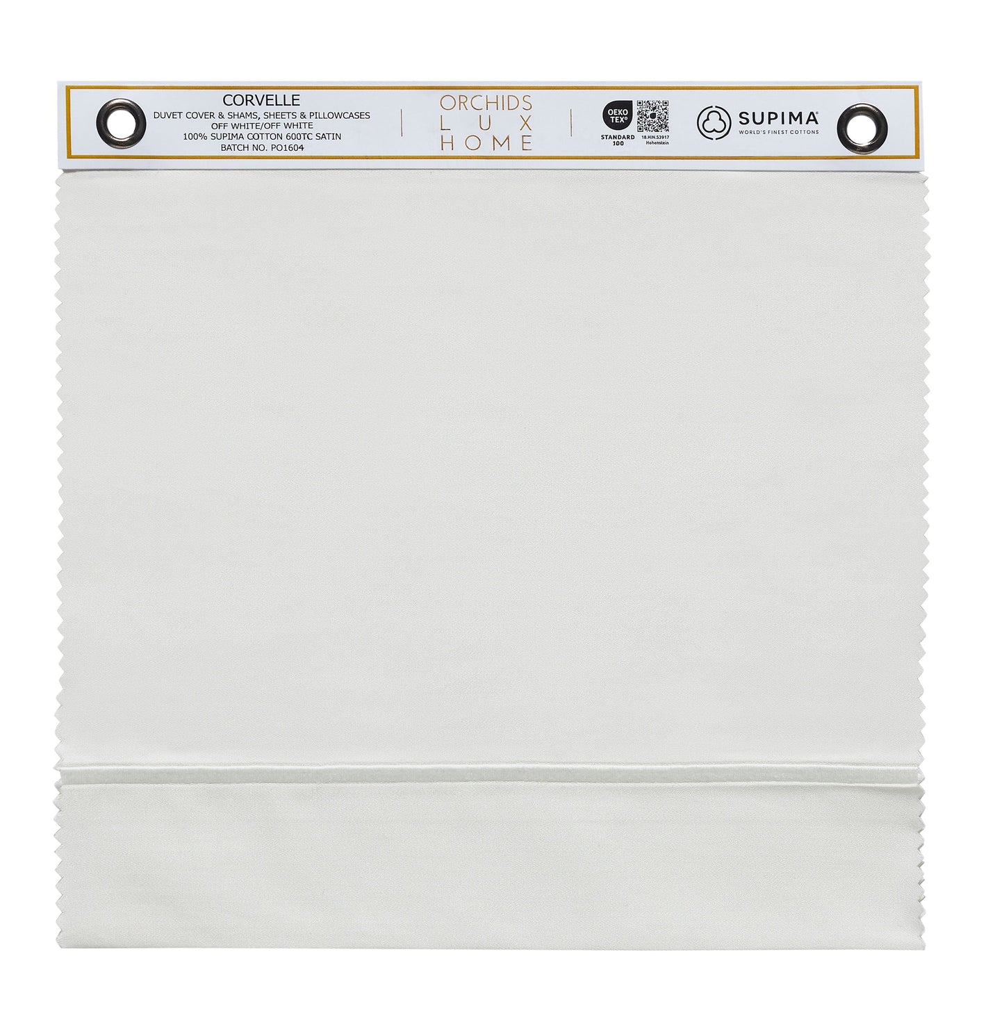 Corvelle Supima Cotton Sateen Sheet & Duvet Swatch
