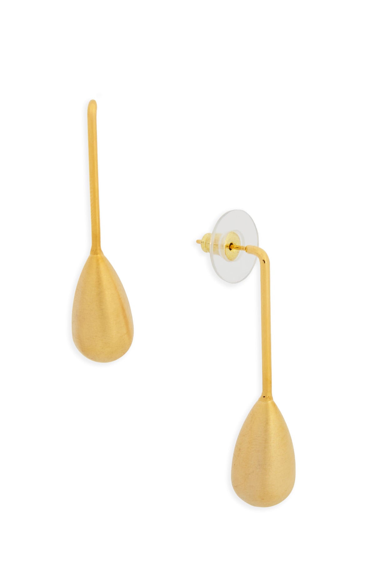 Metal Petal Drop Earrings