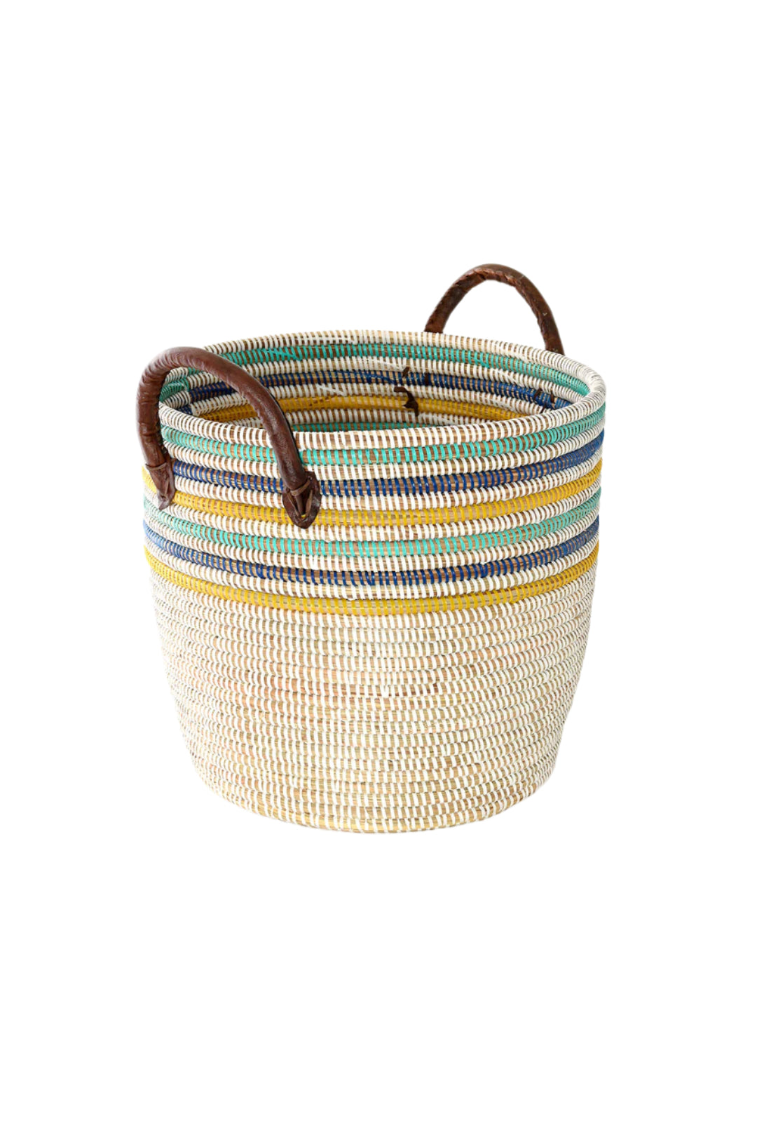 S/2 Malika Beach Nesting Baskets with Leather Handles