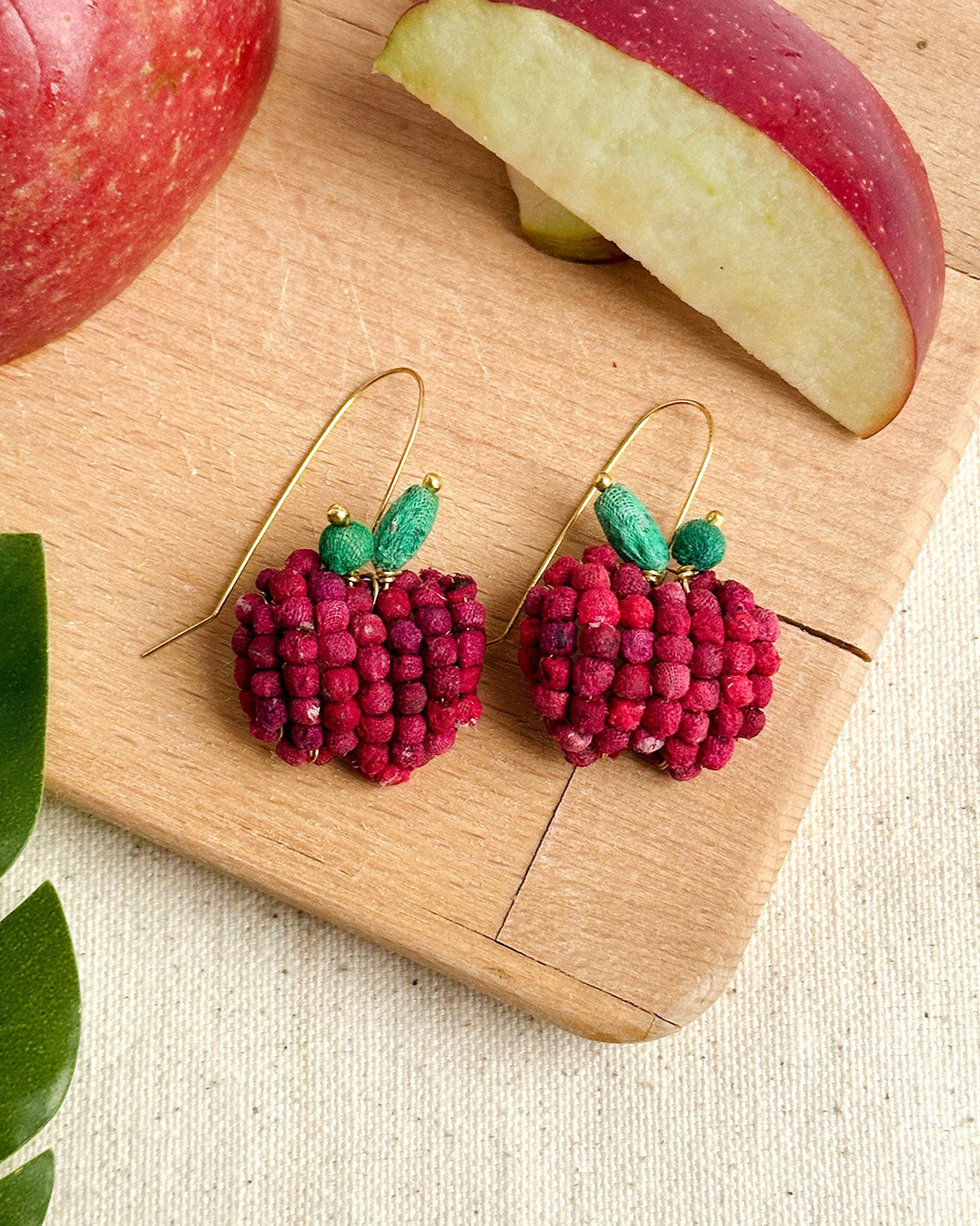 Kantha Apple Earrings