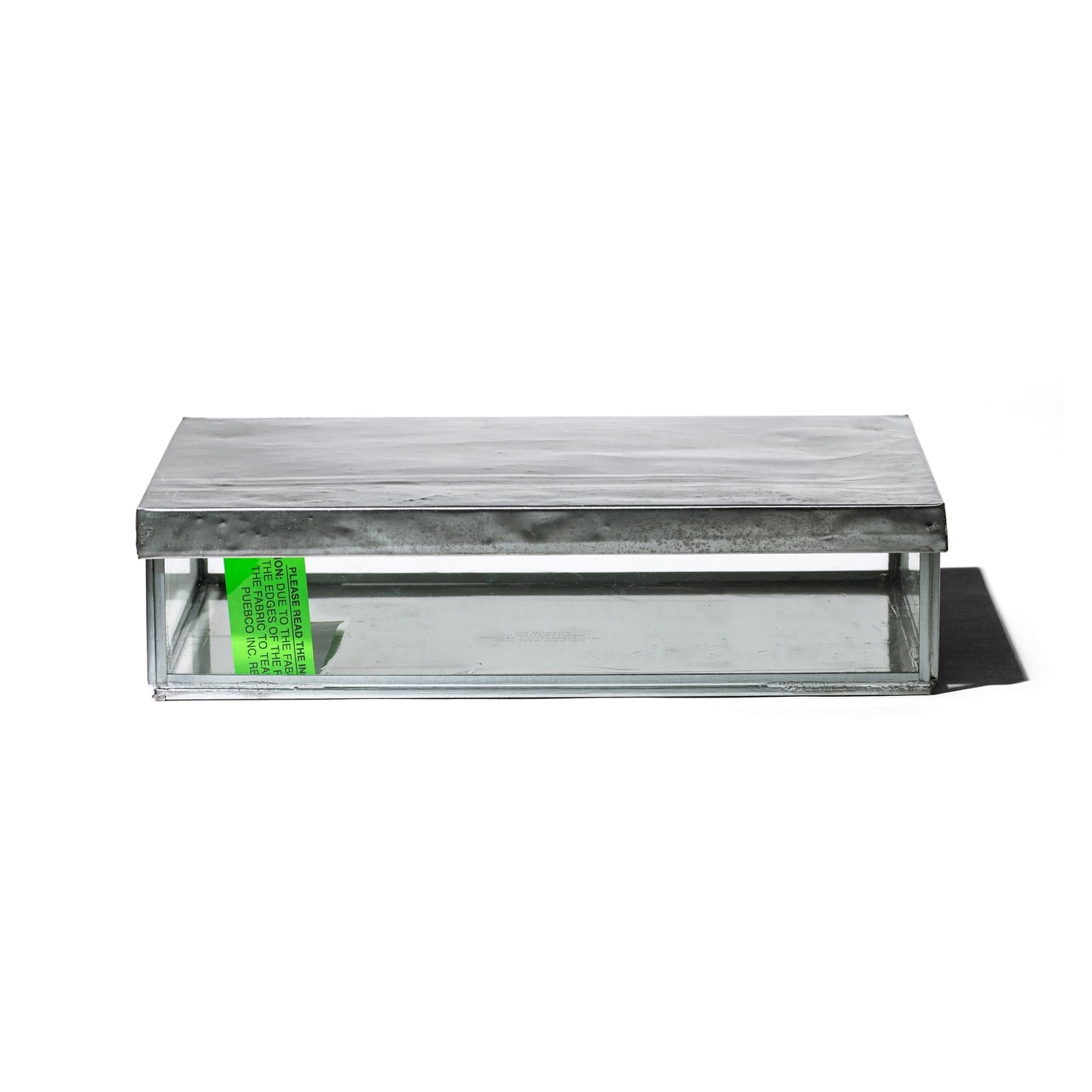 JEWELRY GLASS BOX W/RECYCLE STEEL LID