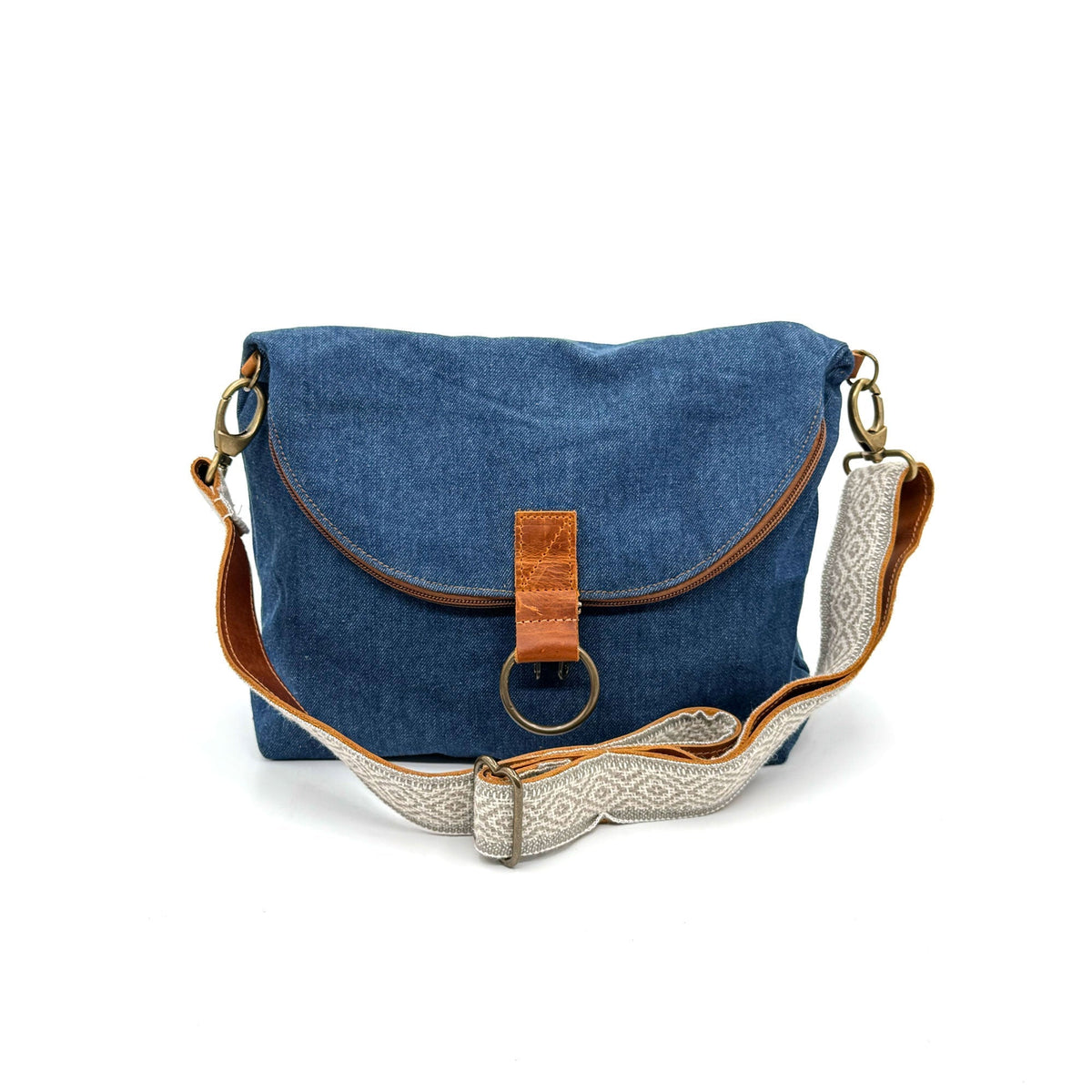 Relaxed Crossbody Backpack in Denim