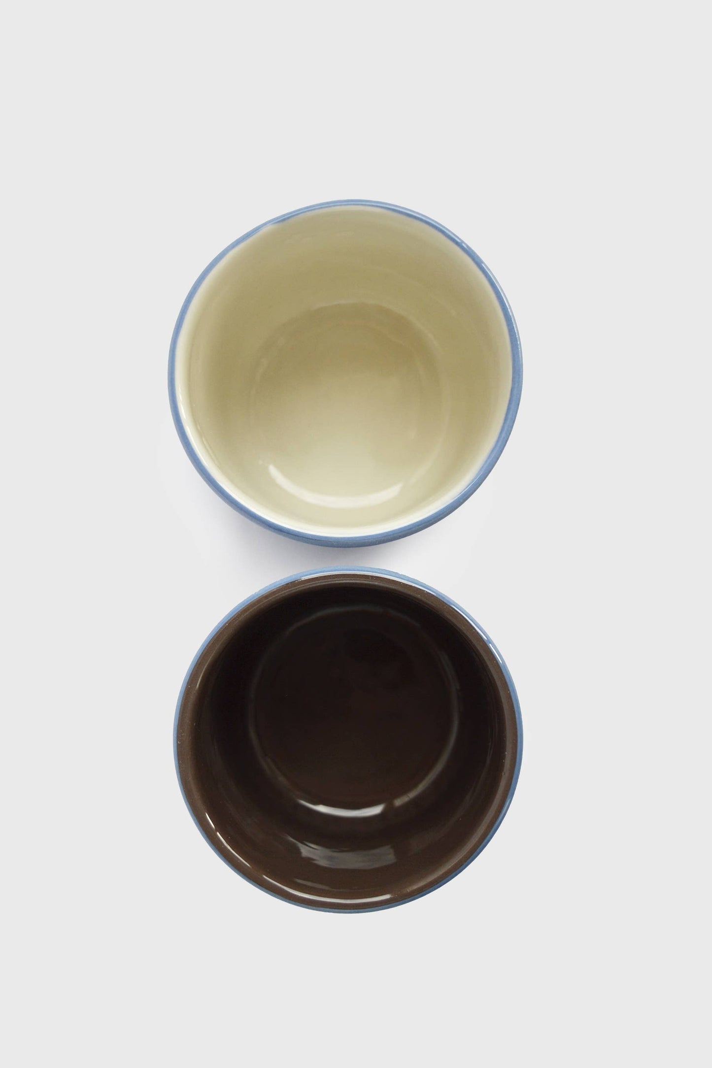 Handmade Porcelain Coffee Cup. Forget-me-Not/Chocolate medium