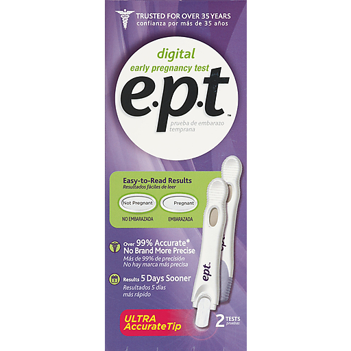 E.p.t Digital Early Pregnancy Test 2 Ct Box