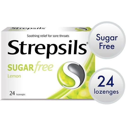Strepsils Citron Lozenges Sugar Free Sore Throat Relief Pack of 24