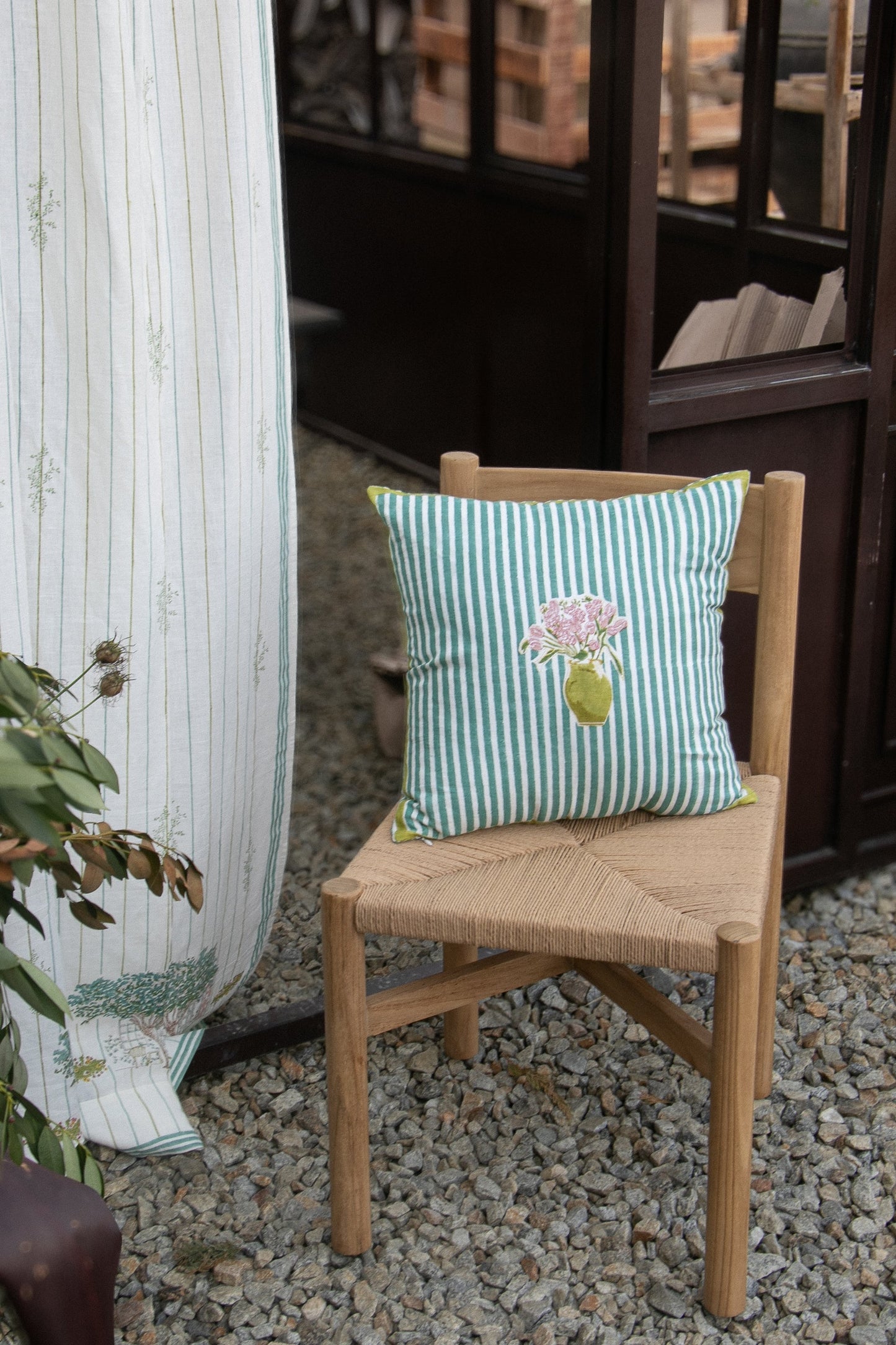 Mona's Flower - Hand Block Printed Pillow Cover
