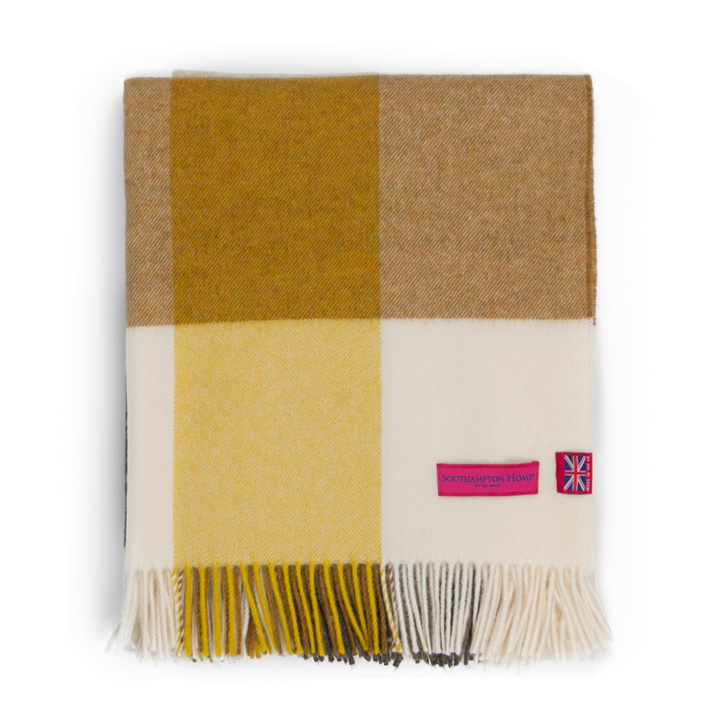 Southampton Home Merino Wool Throw – Block Gold | UK Made - Osadia Concept Store