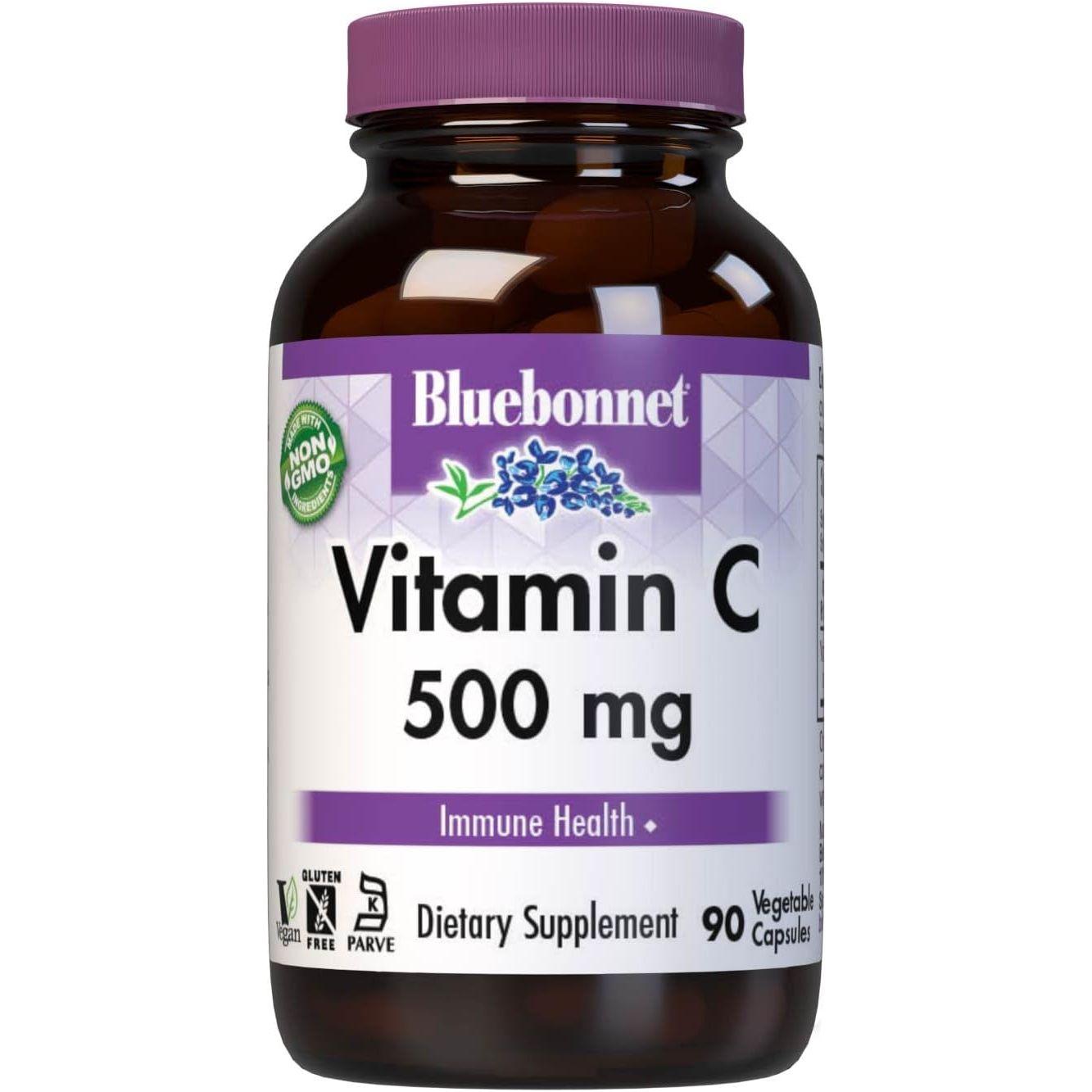 BLUEBONNET BUFFERED VIT-C 500MG 80 Vegetable Capsules