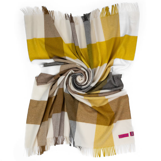 Southampton Home Merino Wool Throw – Block Gold | UK Made - Osadia Concept Store