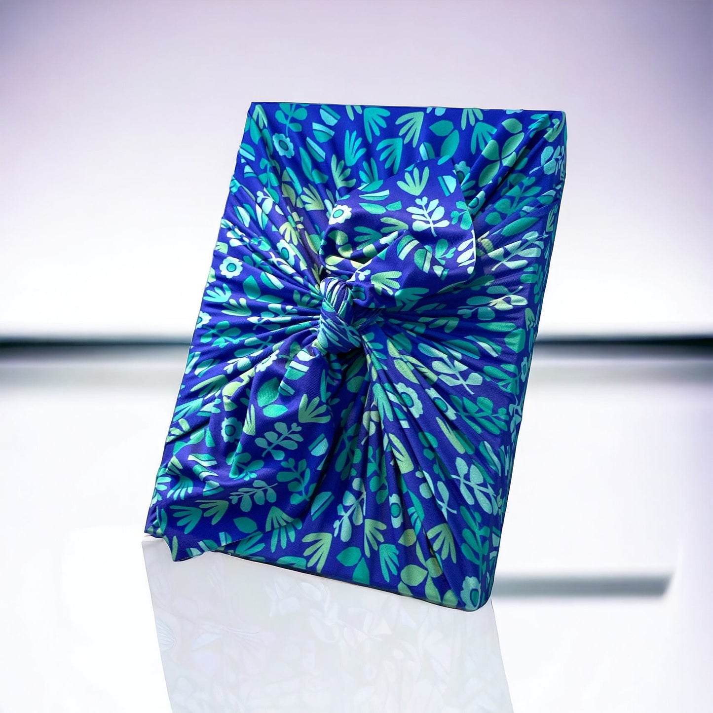 Set of 3 (S, L, XL) Reusable Cloth Furoshiki Gift Wrap | Blue Botanical