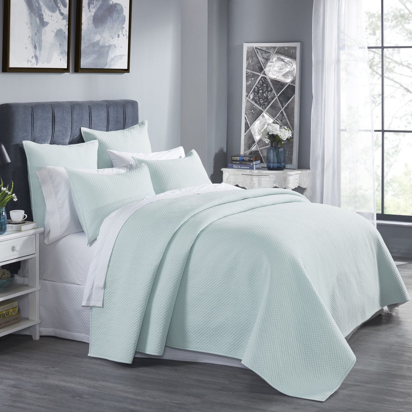 Velentina Diamond Quilted Sateen Coverlet