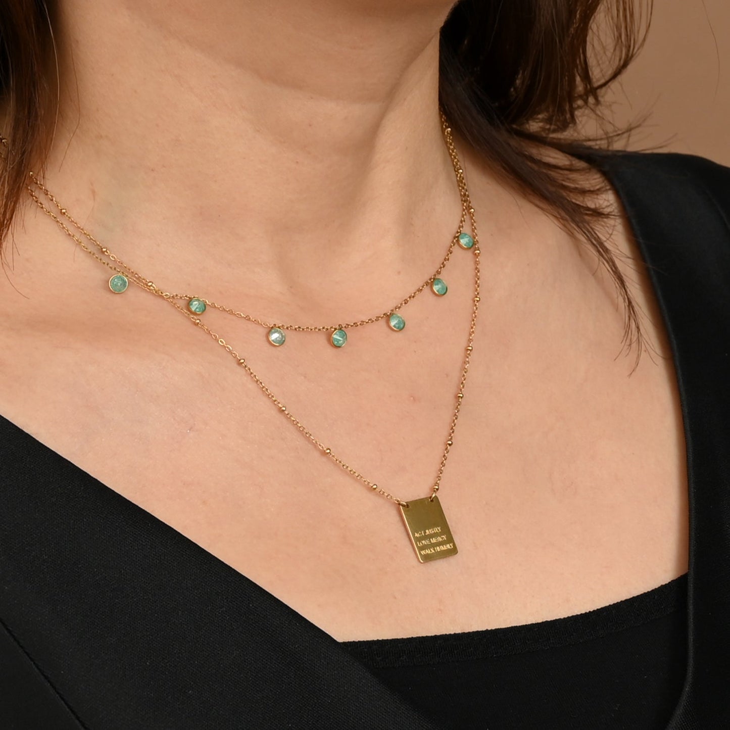 Act Justly Necklace in Gold
