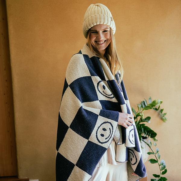 Happy Organic Cotton Knit Throw Blanket