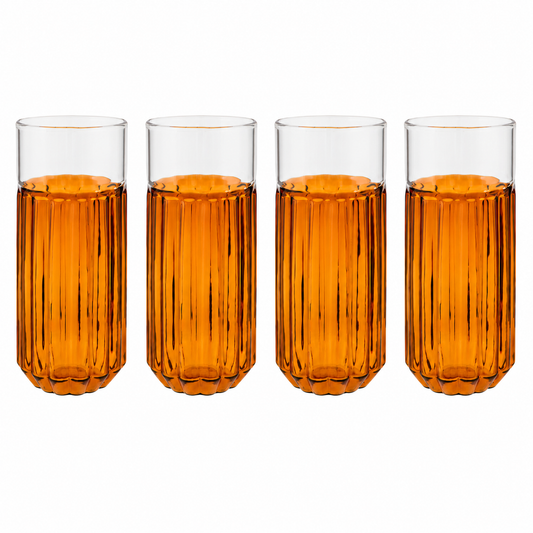 Set of 4 Tumbler 14oz Channel Amber