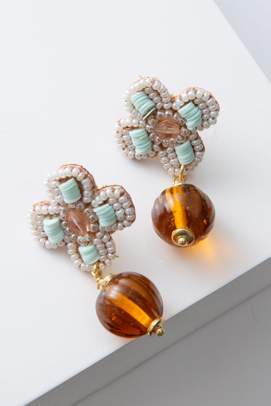 Vintage Amber Drop Earrings