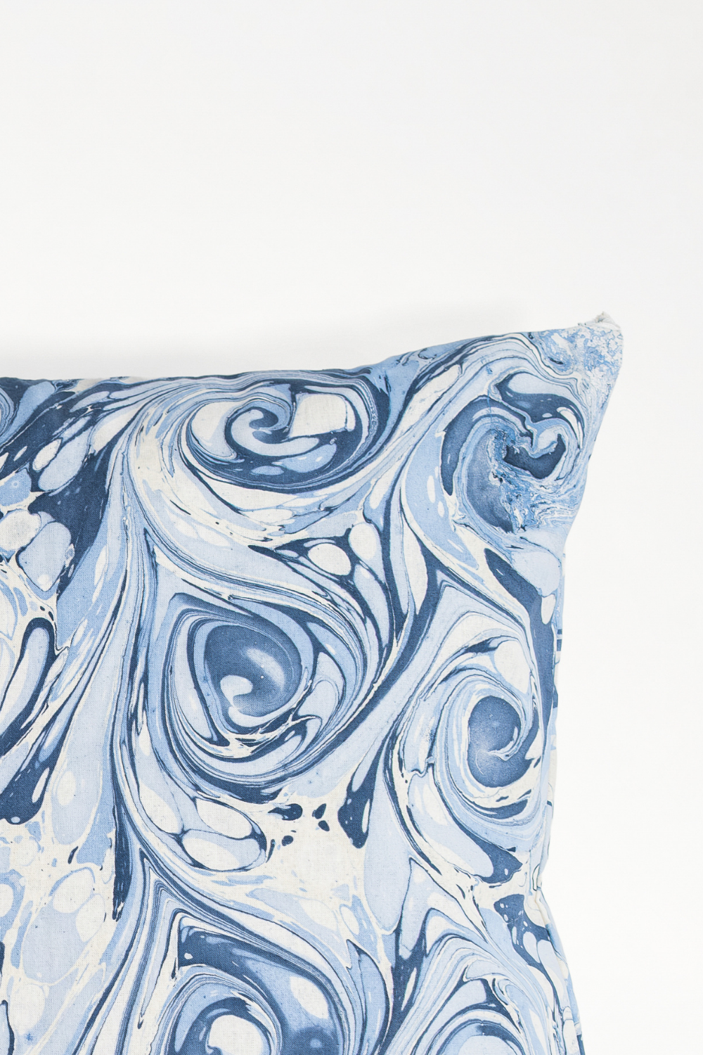 Ocean Wave Hand-Marbled Square Pillow, 20x20