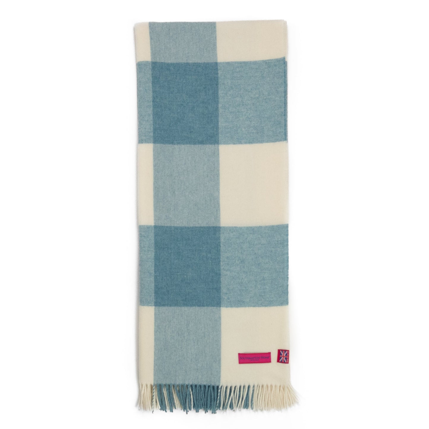 Southampton Home Merino Wool Throw – Block Sky | UK Made - Osadia Concept Store