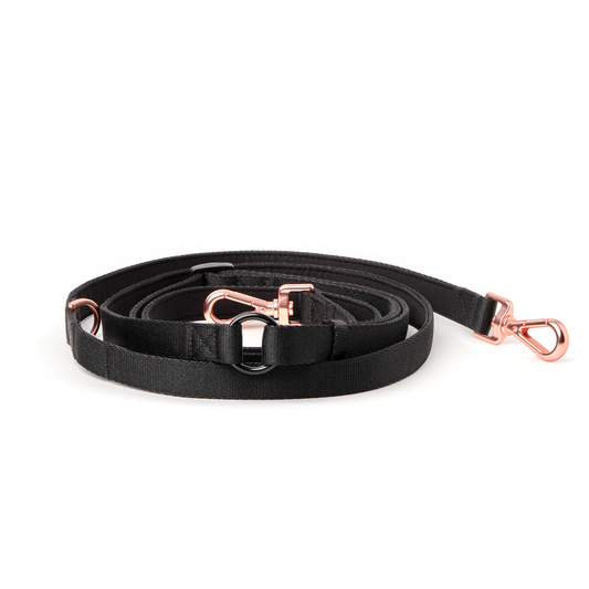 Metro Hands Free Leash – Black / Matte Rose Gold