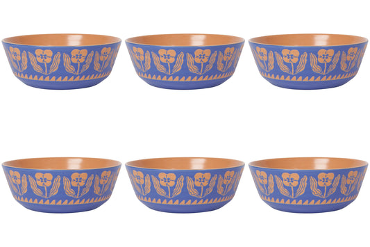 Set of 6 Bowl Imprint Teppi