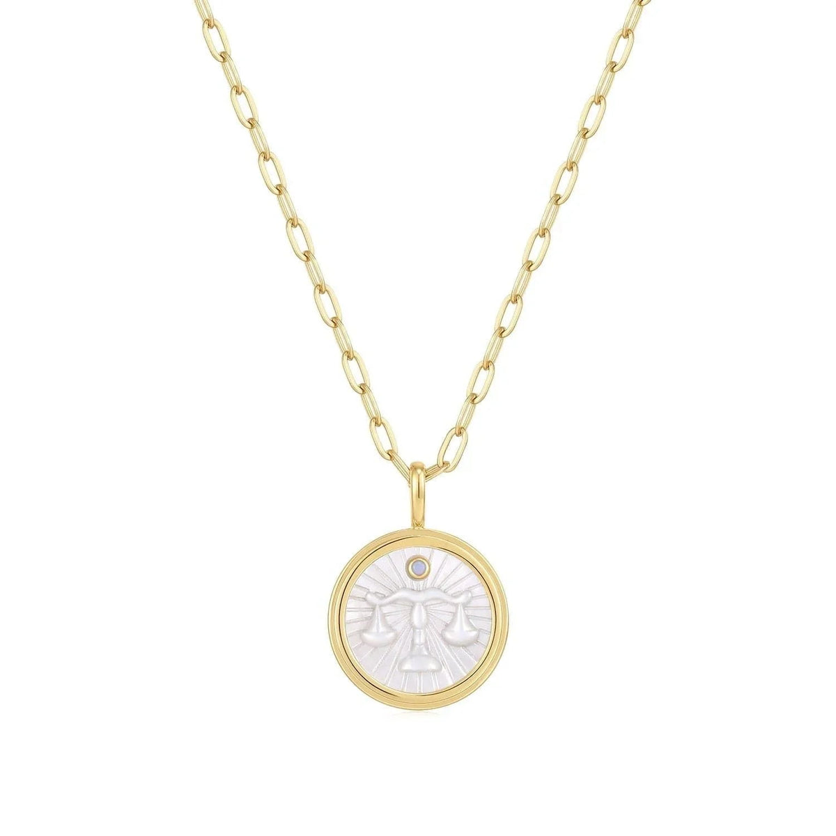 Zodiac Libra Mother Of Pearl Necklace