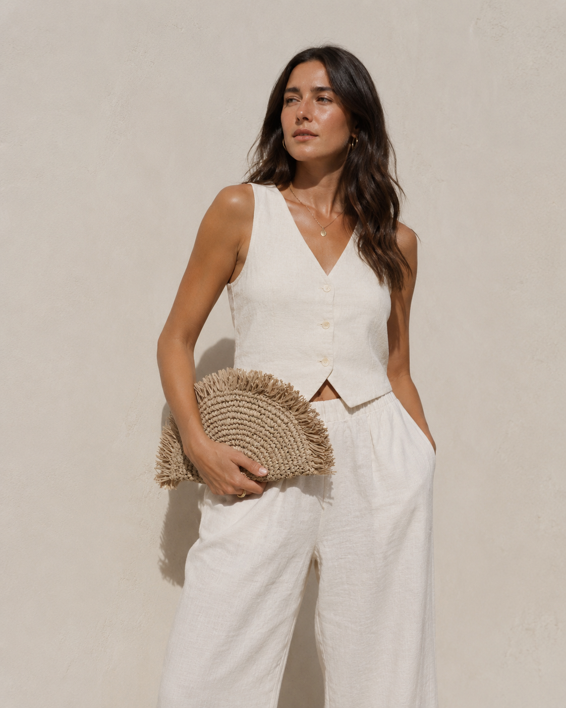 Seagrass Half Moon Clutch