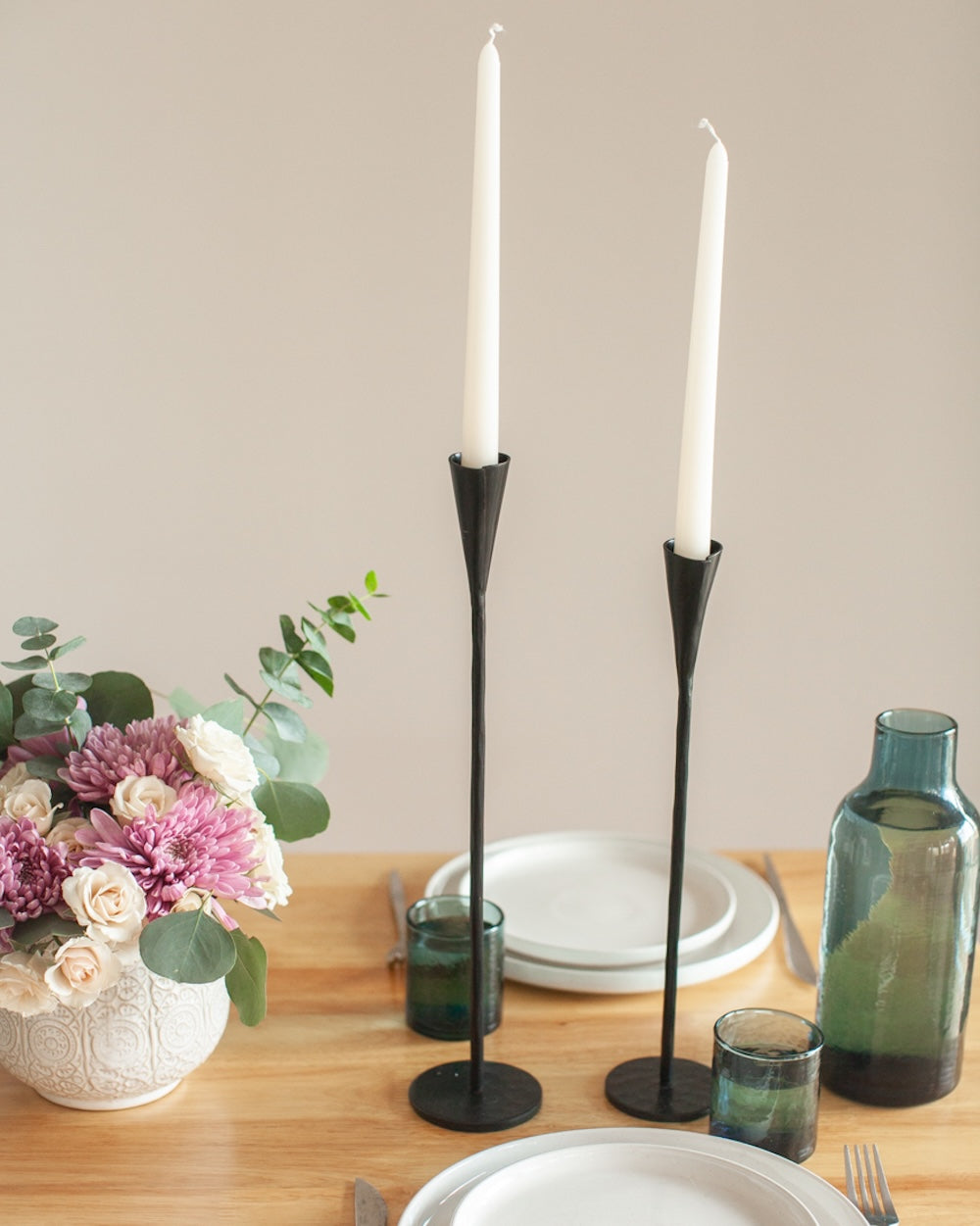 S/2 Phoenix Candlesticks - Brass Finish