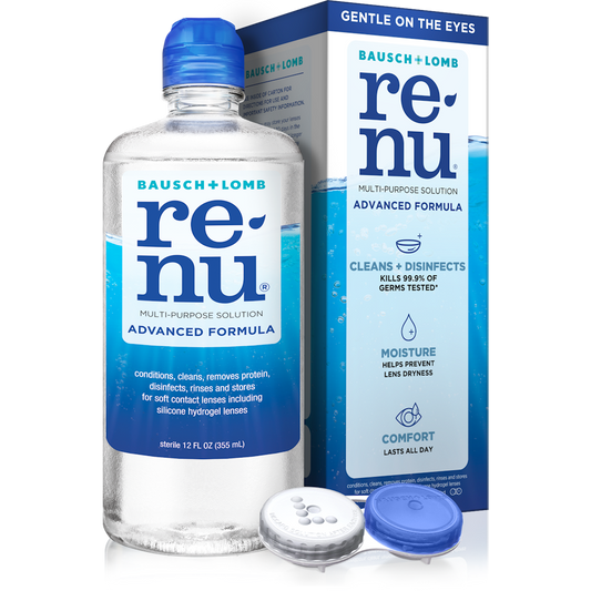 ReNu Bausch + Lomb Advanced Triple Disinfect Formula Multi-Purpose Eye Contact Lens Solution, 12 Fl Oz