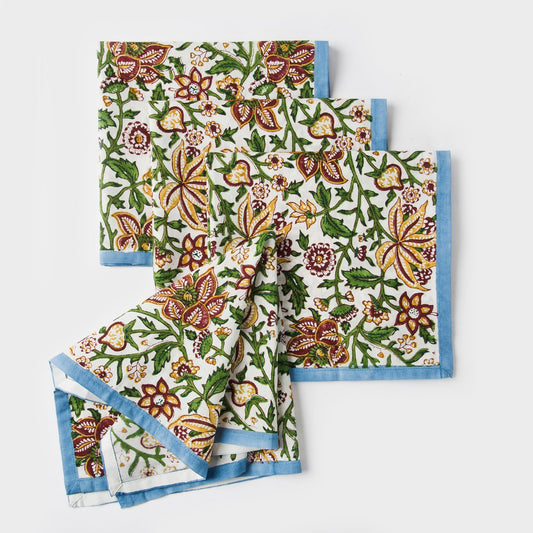 Florin Hand Block Printed Napkins Set of 4
