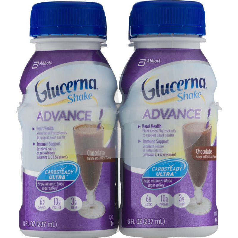 Glucerna Food & Beverage Advance Nutrition Shake Chocolate 4-8 Fl Oz Bottles