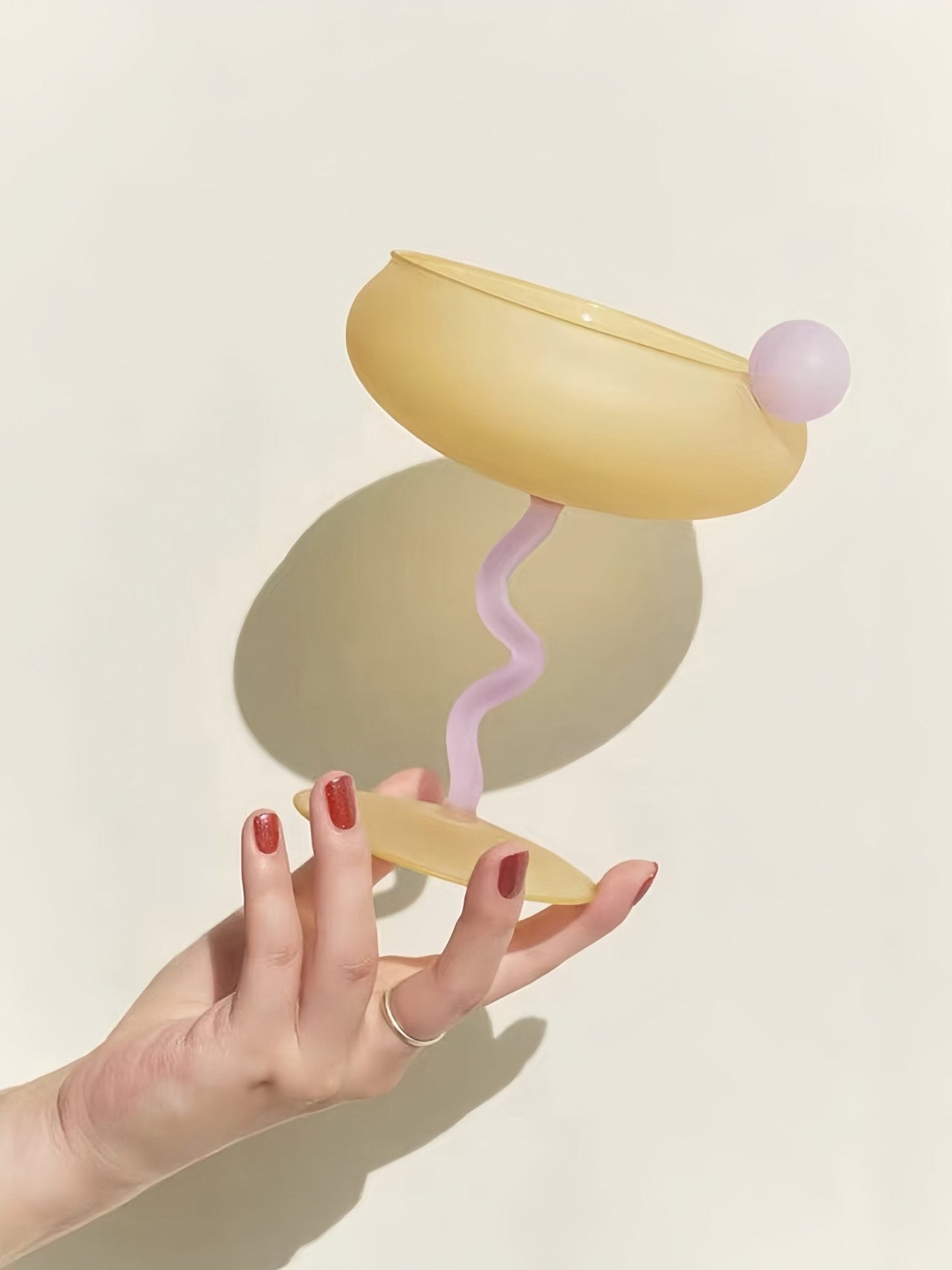 Jelly Bean Wine Glass - Whimsical Eclectic Dopamine Cocktail Coupe