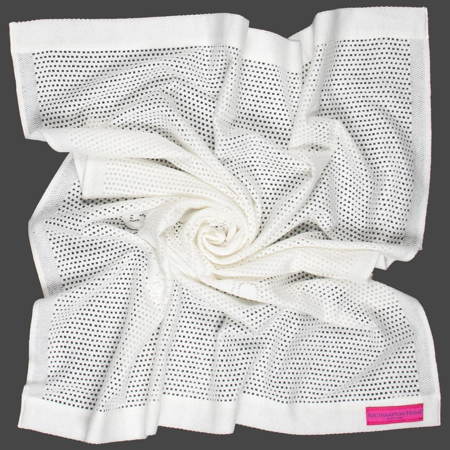 Southampton Home Lace Weave Teddy Bear Baby Blanket ~ White ~