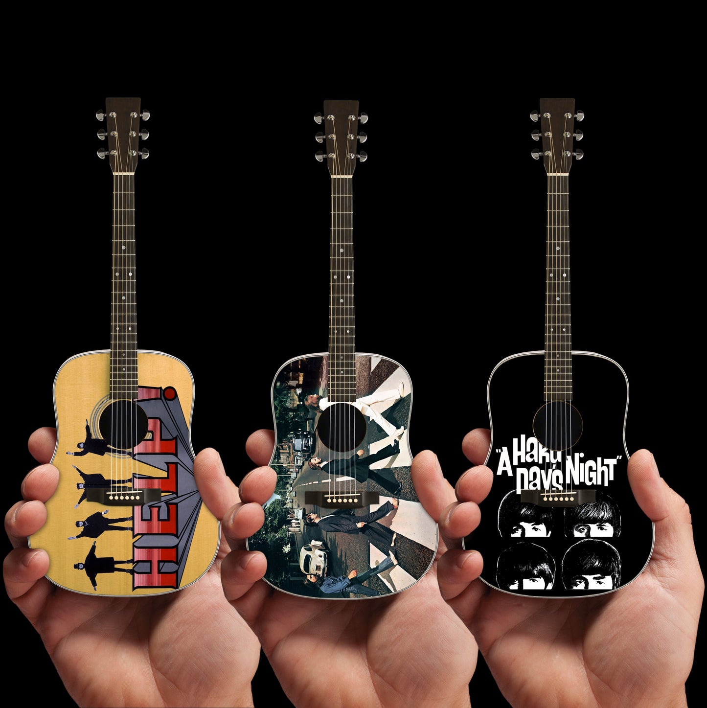 ALBUM TRIBUTES SET OF 3 - A Hard Day's Night - HELP! - Abbey Road - Radio Days Licensed Mini Acoustic - Osadia Concept Store