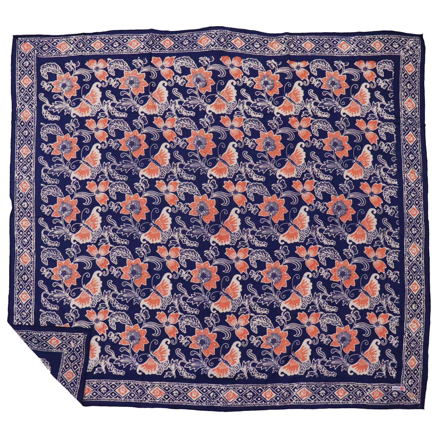Large 39" Hand Dyed Batik Bandana - Passion Flutter