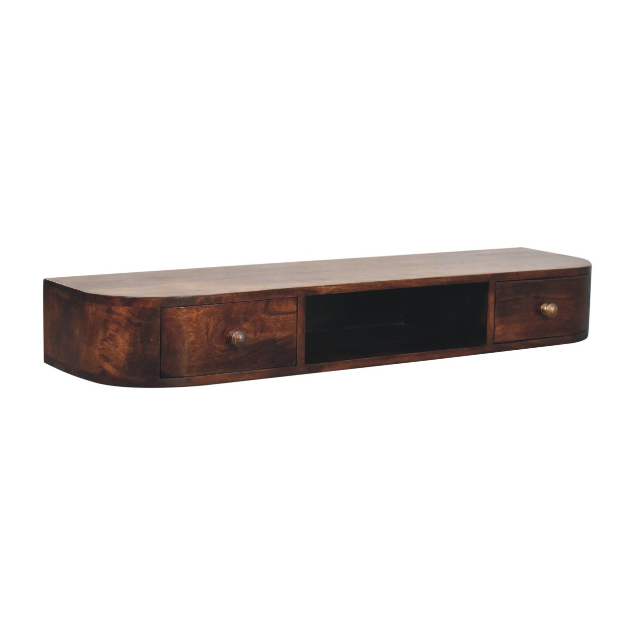 Solid Wood Lunar 2-Drawer Floating Console