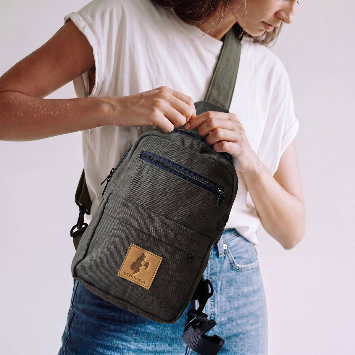 Canvas Crossbody Sling Bag for Men | Umoja Large Sling Bag for Women