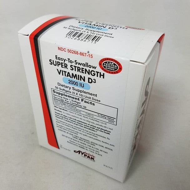 Avpak AvKare Vitamin D3 Softgels 2000 IU