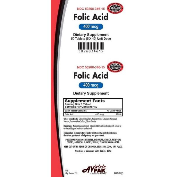 Avpak Folic Acid Tablets 400 Mcg