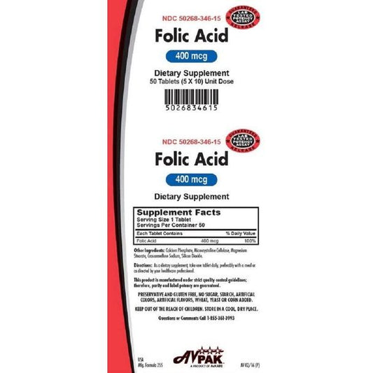 Avpak Folic Acid Tablets 400 Mcg