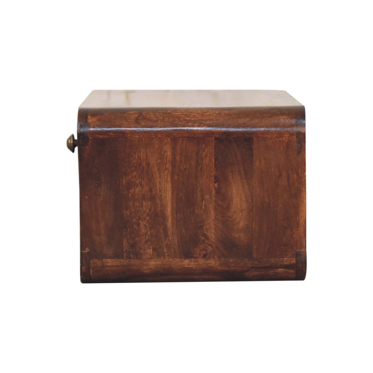 Solid Wood Curved California Walnut Wall-Mounted Bedside Table