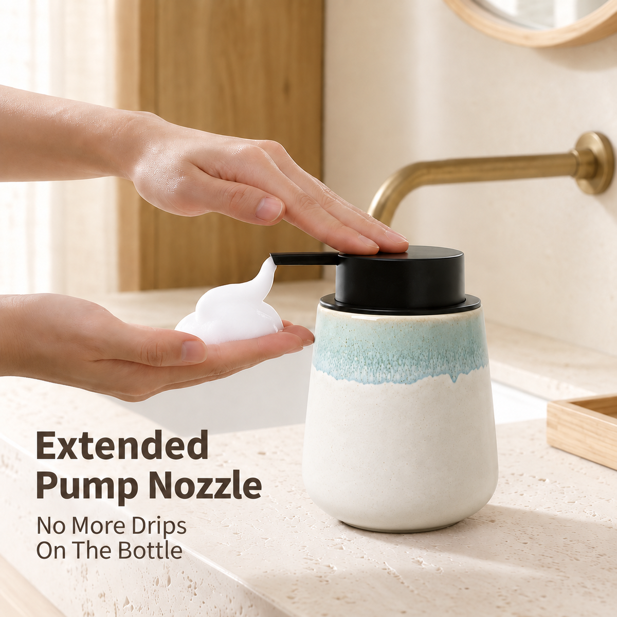 BosilunLife Nordic Bath Foaming Bathroom Set 3-Piece Recycled RebornClay™