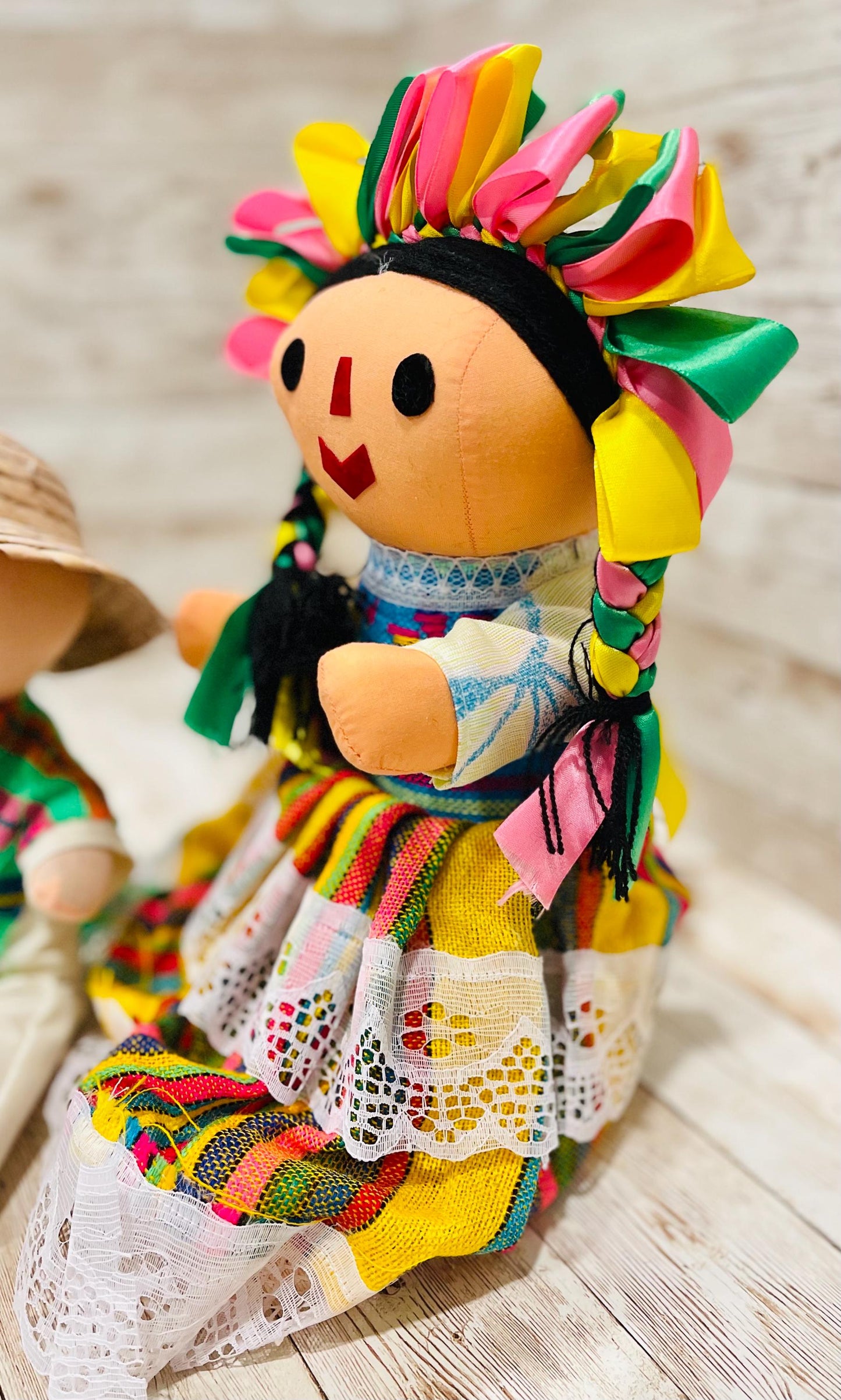 2 Set Rag Mexican Couple Lele Dolls 12 Inches Pareja de Leles Muñecas  Artesanales Mexicanas 12 Pulgadas